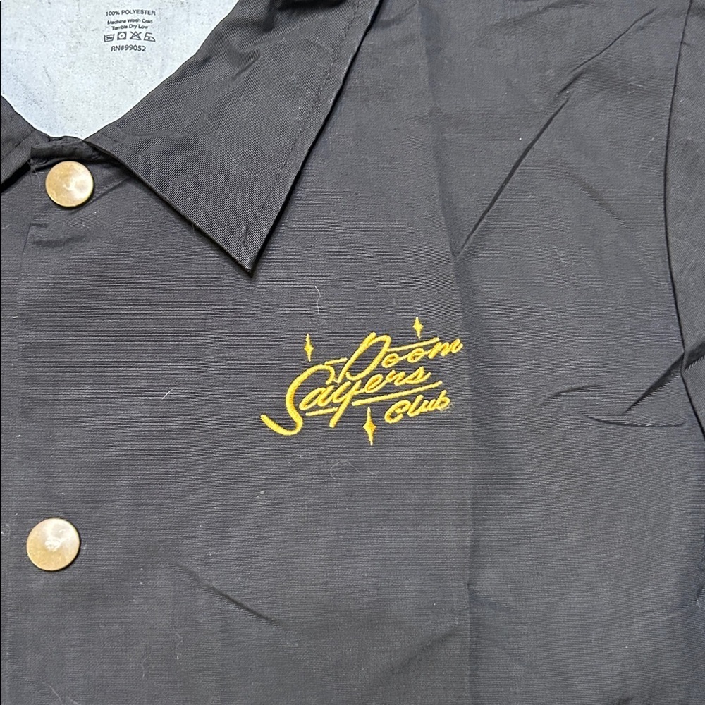 Doom Sayers Club Black Coach Jacket with Yellow Script Logo - Picture 4 of 10